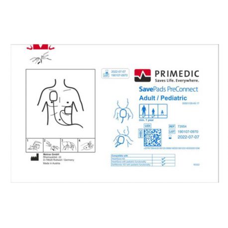 Set d'Electrodes Save Pads Preconnect Adulte/Enfant