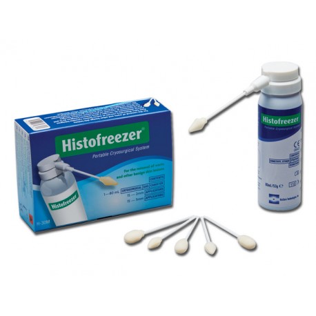 HISTOFREEZER® MINI MIX - flacon 80 ml + 15 applicateurs 2 mm, 15 applicateurs de 5 mm