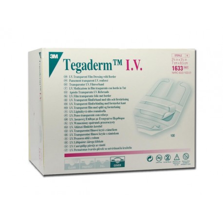 3M TEGADERM I.V.  7 x 8.5 cm - avec bandelettes de fixation