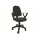 CHAISE CUNEO - avec accoudoirs - similcuir noir (FP 065) - ingnifuge
