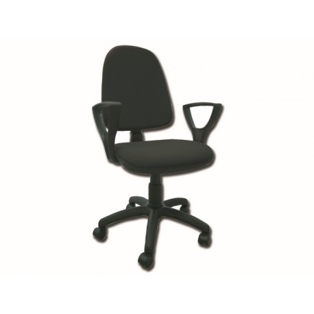 CHAISE CUNEO - avec accoudoirs - similcuir noir (FP 065) - ingnifuge