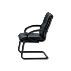 FAUTEUIL CANTILEVER VISITEURS SALISBURGO - CUIR - noir