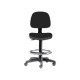 TABOURET AVEC DOSSIER ET HAUTEUR RÉGLABLE - noir (FP 065)