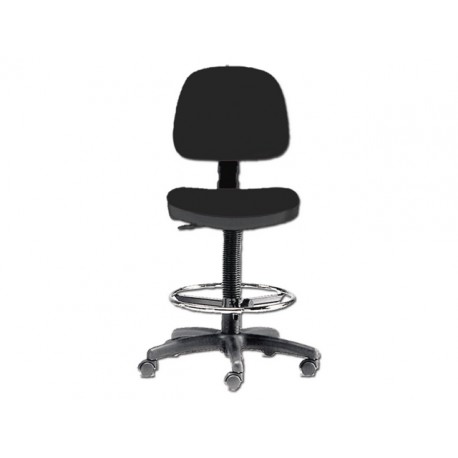 TABOURET AVEC DOSSIER ET HAUTEUR RÉGLABLE - noir (FP 065)