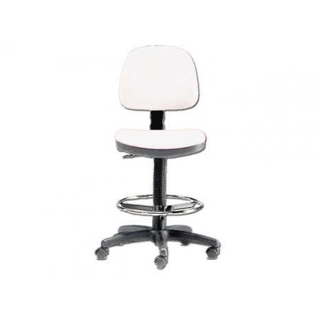 TABOURET AVEC DOSSIER ET HAUTEUR RÉGLABLE - blanc (FP 6)