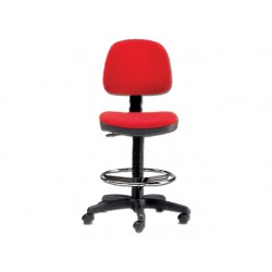 TABOURET AVEC DOSSIER ET HAUTEUR RÉGLABLE - rouge (FP 680)