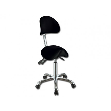 TABOURET ERGO - avec dossier - noir
