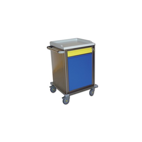 CHARIOT MODULAIRE - en acier inoxydable avec 1 + 1 tiroirs