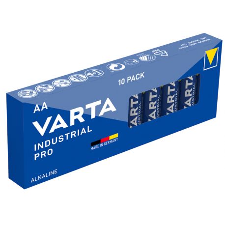 Piles Alcalines Varta Industrial - Stilo AA - Boite de 10