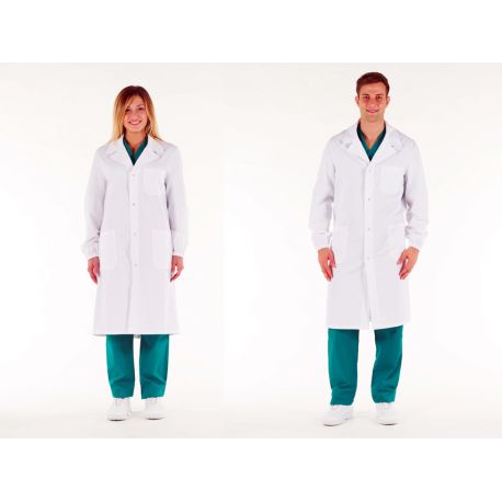 Tablier Médical en Coton Blanc - Unisexe - T36 à 54