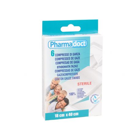  Pharmadoct compresses de gaze 18x40 cm - caisse de 12 boîtes de 6